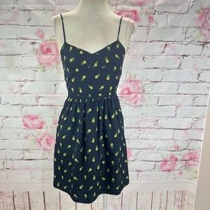 J. Crew Women's Spaghetti Strap Pineapple Print Cami Sundress Blue